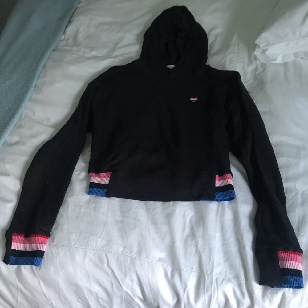 Vintage black spiritual gangster cropped hoodie